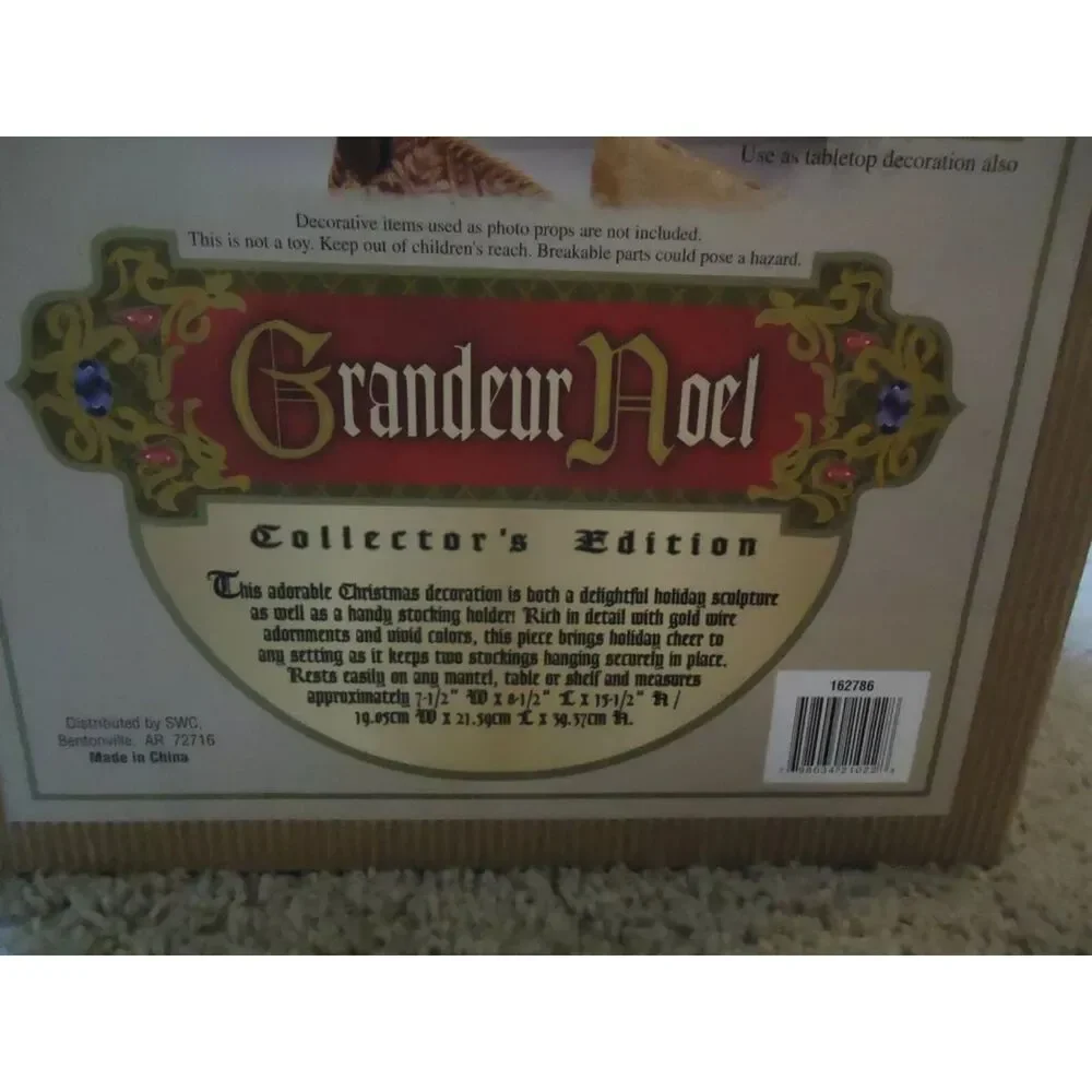 2002 Grandeur Noel Santa Tin Christmas Stocking Holder Collectors Edition